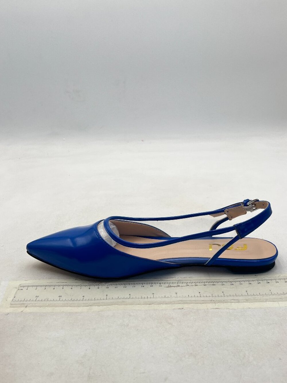 FSJ Blue Pointed Toe Ballet Flats Sandals Slip on Comfort Slingback Walking Pump - Picture 2 of 8